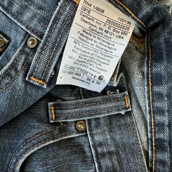Men’s Carhartt Jeans Relaxed Fit Size 36x32 - Picture 2 of 4